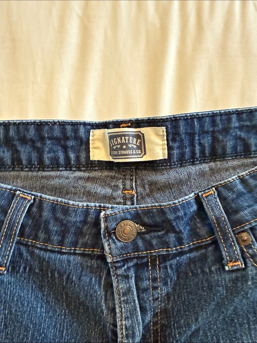 Levi's Dark Blue Cuffed Denim Shorts - Picture 2 of 9